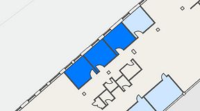 
							Planritning för Collab Arena Coworking, 3 privata rum, 54 m²