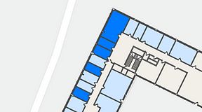 
							Planritning för Quick Office Älvsjö, 5 privata rum, 69 m²