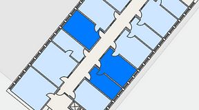 
							Planritning för Regus Almedal, 3 privata rum, 53 m²