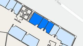 
							Planritning för Spaces Göteborg Gamlestan, 3 privata rum, 36 m²