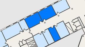
							Planritning för Convendum Spårvagnshallarna, 3 privata rum, 61 m²