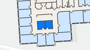 
							Planritning för FirstOffice Säveån, 2 privata rum, 14 m²