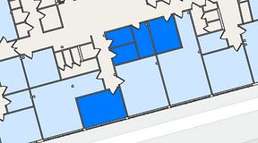 
							Planritning för Entreprenörsgatan Hasselbladshuset, 5 privata rum, 56 m²