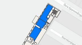 
							Planritning för iOffice Sjöbefälsskolan, 3 privata rum, 161 m²