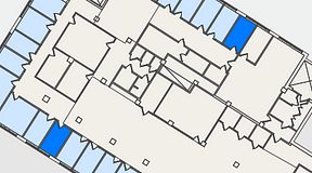 
							Planritning för FirstOffice Dalaplan, 2 privata rum, 18 m²