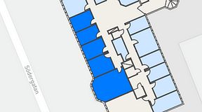 
							Planritning för Regus Helsingborg Södergatan, 5 privata rum, 80 m²