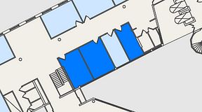 
							Planritning för Convendum Spårvagnshallarna, 3 privata rum, 50 m²