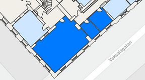
							Planritning för United Spaces Uppsala, 3 privata rum, 87 m²