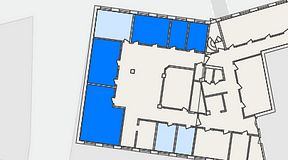 
							Planritning för THE WORKS Medborgarplatsen, 5 privata rum, 109 m²