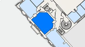 
							Planritning för Banken Coworking, 1 privata rum, 38 m²