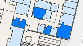 
							Planritning för Flexiwork Hovet, 5 privata rum, 59 m²