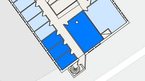 
							Planritning för THE WORKS Slakthusområdet, 4 privata rum, 61 m²