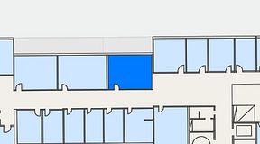 Planritning för Kontoret Globen, 1 privata rum, 22 m²