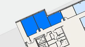 
							Planritning för Spaces Hyllie Vista, 3 privata rum, 74 m²