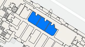 Planritning för iOffice Sjöbefälsskolan, 3 privata rum, 40 m²
