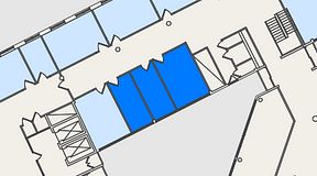 
							Planritning för Convendum Spårvagnshallarna, 3 privata rum, 45 m²
