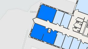 Planritning för FASTOFFICE Tuna Torg Vallentuna, 2 privata rum, 55 m²