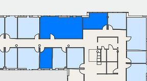 
							Planritning för FirstOffice Arenavägen 33, 3 privata rum, 67 m²