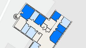 
							Planritning för FirstOffice Måttbandsvägen 12, 5 privata rum, 76 m²