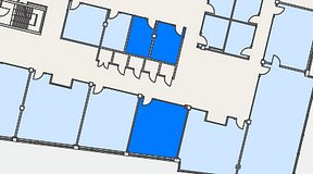 
							Planritning för Flexiwork Hovet, 3 privata rum, 53 m²