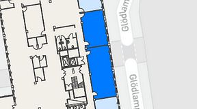 
							Planritning för CoW Hammarby Sjöstad, 2 privata rum, 75 m²