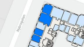 Planritning för Nybrogatan Business Center Nybrogatan 34, 3 privata rum, 108 m²
