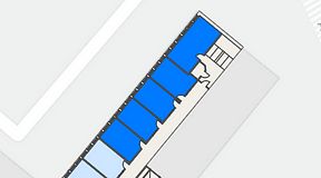 
							Planritning för Regus Almedal, 5 privata rum, 110 m²