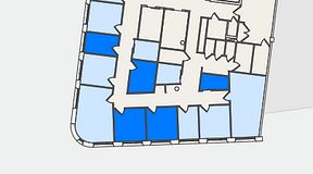 Planritning för United Spaces Nordenskiöldsgatan 24, 5 privata rum, 54 m²