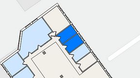 
							Planritning för THE WORKS Slakthusområdet, 2 privata rum, 18 m²