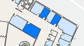 
							Planritning för Spaces Göteborg Gamlestan, 3 privata rum, 43 m²