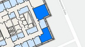 
							Planritning för Spaces Lindholmen, 2 privata rum, 46 m²