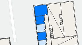 Planritning för Växthuset Elbegatan, 3 privata rum, 48 m²