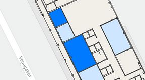 
							Planritning för Convendum Vegagatan 14, 2 privata rum, 40 m²