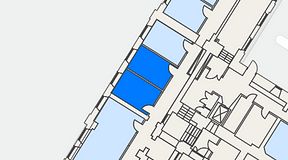 
							Planritning för iOffice Sjöbefälsskolan, 2 privata rum, 28 m²