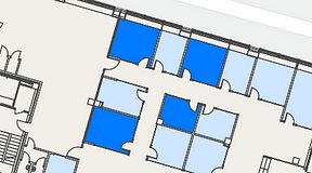 
							Planritning för Spaces Umami Park Sundbyberg, 4 privata rum, 61 m²