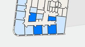 Planritning för United Spaces Nordenskiöldsgatan 24, 4 privata rum, 45 m²