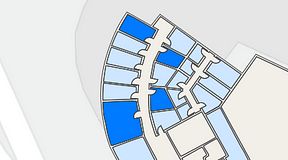 Planritning för Quick Office Bromma Blocks, 4 privata rum, 58 m²