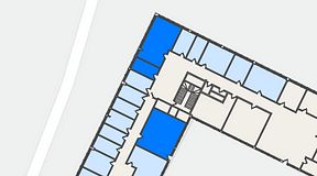 
							Planritning för Quick Office Älvsjö, 3 privata rum, 84 m²