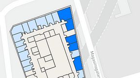 
							Planritning för Walborg Ventures, 5 privata rum, 90 m²