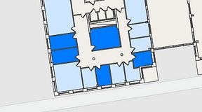 
							Planritning för Spaces Nordenskiöldsgatan, 5 privata rum, 59 m²