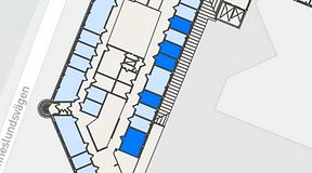 
							Planritning för FASTOFFICE Johanneslundsvägen 12, 5 privata rum, 48 m²