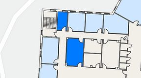 Planritning för Dospace Alfa, 2 privata rum, 31 m²