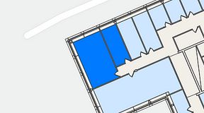 Planritning för Spaces Lindholmen, 2 privata rum, 51 m²