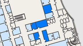 
							Planritning för United Spaces Östra Hamngatan, 5 privata rum, 61 m²