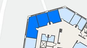 
							Planritning för Spaces Göteborg Gamlestan, 3 privata rum, 65 m²