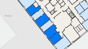 Planritning för Regus Hagsätra, 4 privata rum, 61 m²