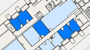 
							Planritning för Spaces Gamla Stan, 5 privata rum, 60 m²