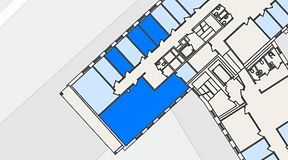 
							Planritning för FASTOFFICE S:t Olofsgatan, 4 privata rum, 88 m²