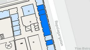 
							Planritning för THE WORKS Medborgarplatsen, 4 privata rum, 82 m²