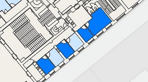 
							Planritning för Spaces Gamla Stan, 4 privata rum, 45 m²